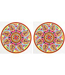 Set of 2 Colorful Print on Transparent Sheet Sticker