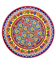 Rangoli Paper Sticker with Colorful Print