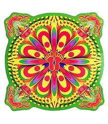 Colorful Rangoli Print on Glazed Paper Sticker 