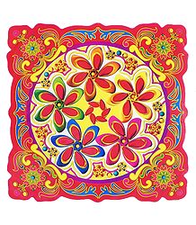 Flower Print on Glazed Paper Sticker