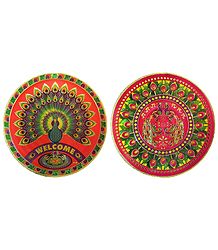 Set of 2 Metallic Paper Sticker Rangoli