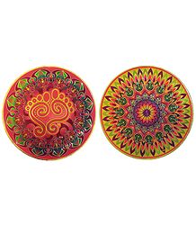 Set of 2 Glazed Paper Sticker Rangoli