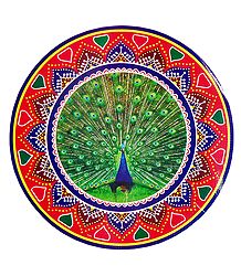 Peacock Print on Sticker Rangoli