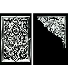 Set of Two Hand Painted White Rangoli Design on handmade Paper