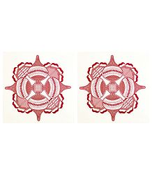Pair of Printed Rangoli Paper Sticker