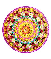Multicolor Alpana Print on Round Sticker