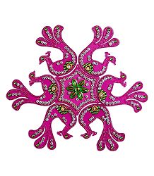 Magenta Acrylic Sticker Rangoli