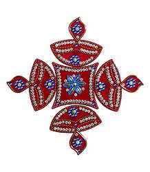 Red Acrylic Sticker Rangoli