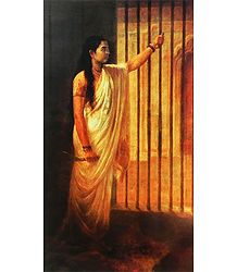 Imprisoned Lady Holding a Dagger