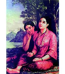 Shakuntala Writing Letter to King Dushyanta