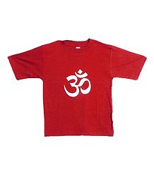 Hand Painted Om on Red T-Shirt