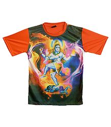 Printed Nataraj on Black with Mens Sythetic T-Shirt