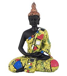 Meditating Buddha in Multicolor Robe