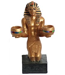 Egyptian Statue with Candle Stand