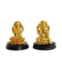 Set of 2 Resin Lakshmi,Ganesha for Car Dashboard