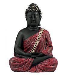 Meditating Buddha in Red Robe