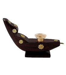 Wooden Boat with Pen Stand
