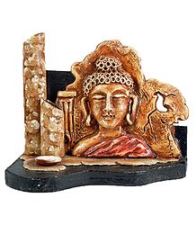Buddha Bust with Pen Stand