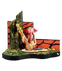 Ganesha Playing Sitar with Pen Stand