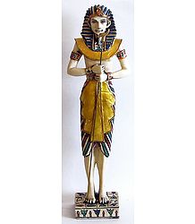 Standing Egyptian King with Long Bird Stick