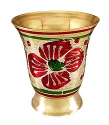 Painted Brass Glass for Holy Water