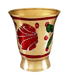 Painted Brass Glass for Holy Water
