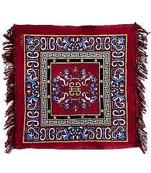 Maroon Velvet Ritual Carpet Mat