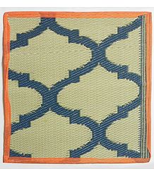 Reversible Synthetic Cane Ritual Mat