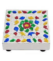 Colorful  Flower Design Square Ritual Seat