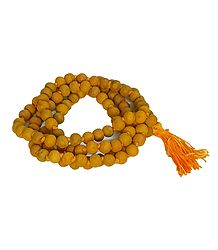 108 Yellow Wooden Beads Japamala