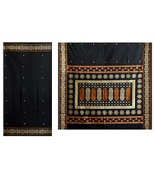 Black Cotton Bomkai Saree with Gorgeous Border and Pallu