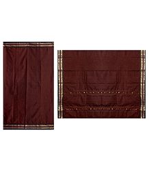 Dark Brown Solapuri Cotton Sari with Border