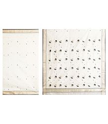 All-Over Golden and Black Boota on Ivory Chanderi Saree with Zari Border and Pallu