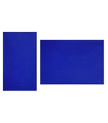 Plain Blue Synthetic Saree