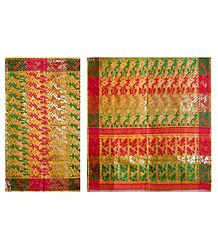 Light Saffron Dhakai Jamdani Saree with Border and Pallu