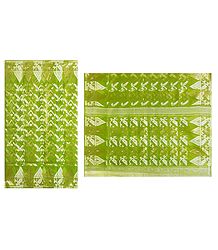 Light Green Dhakai Jamdani Saree with Border and Pallu