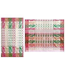 Dhakai Jamdani  Saree with Border and Pallu
