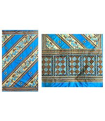Emroidery on Printed Dupion Silk Saree