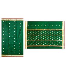 All-Over Golden Zari Boota on Green Chanderi Saree with Zari Border and Pallu