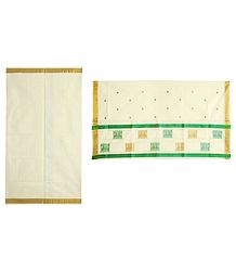 Ivory Kasavu Saree with Golden Zari Border and Pallu