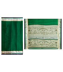 Green Kota Cotton Silk Saree with Worli Print Border and Pallu