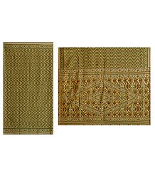 Printed Ikkat Design Polycot Saree