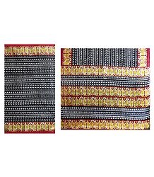 Printed Black Cotton Saree