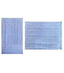 Printed Light Blue Cotton Sari