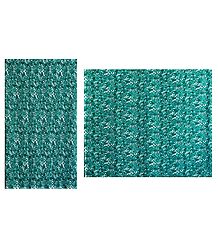 Printed Cyan Green Synthetic Saree