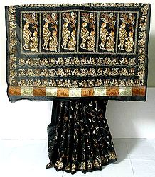 Silk Saree - Ari Stitch Embroidery