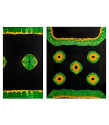 Bandhni Print on Black Synthetic Saree