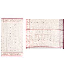 Off-White Tangail  Saree