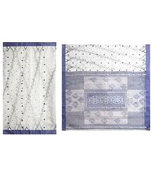 White Tangail Saree with All Over Boota