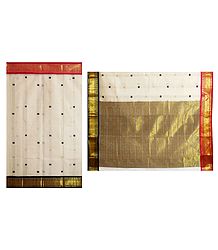 White Tangail Saree with All Over Boota